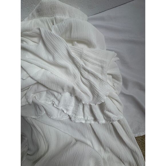 Bonhomia White Ruffle Hi Low Dress Long Size M Boho Romantic Bohemian Girly Cute - Picture 7 of 12